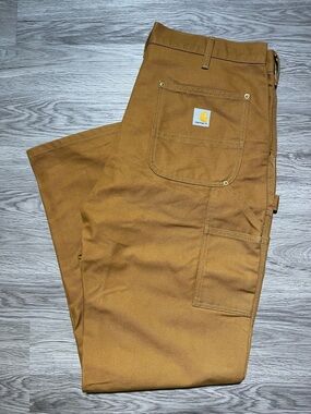 Carhartt Double knee Tan work pants mens 36x32